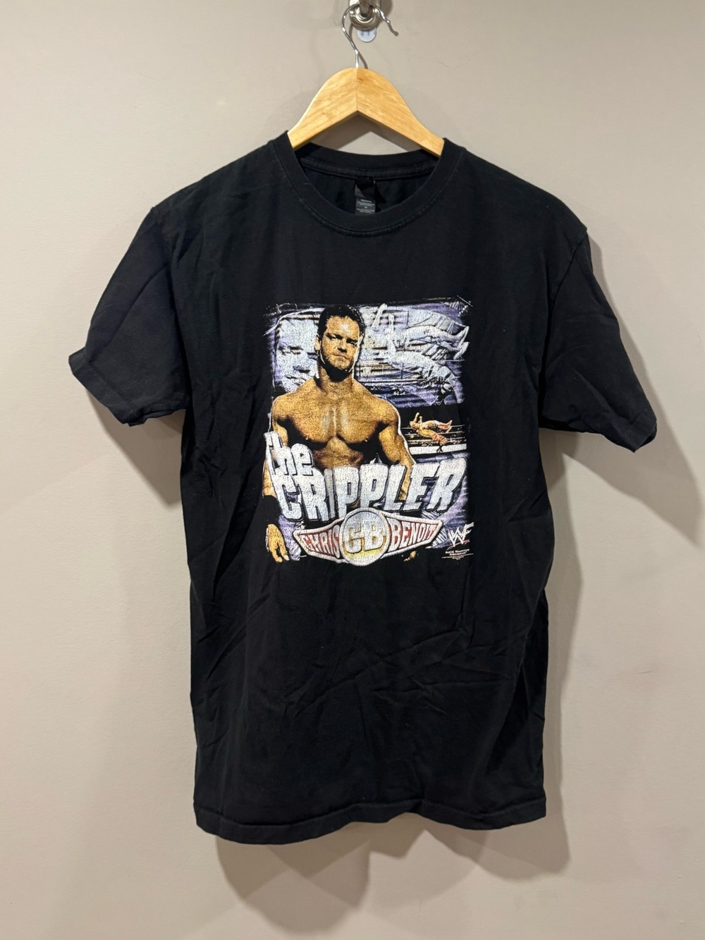 Vintage WWE Chris Benoit Cotton Short Sleeve Black T-shirt